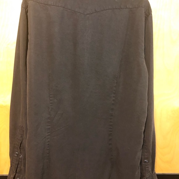 Vintage Ralph Lauren Brown Button Down 100% Lyocell Snap Down Size Medium - Picture 7 of 14